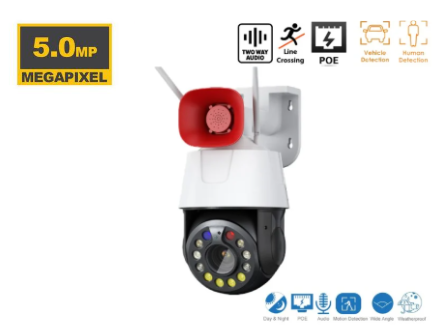 5MP Speed Dome WiFi PTZ 33x Zoom Camera Built in Laser LED Human Tracking & Detection